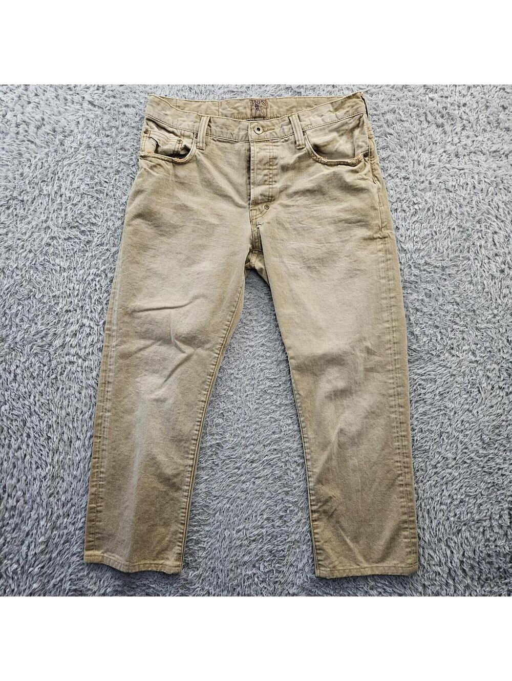 PRPS Jeans 32x27 Barracuda Brown Button Fly Faded No Holes or Stains